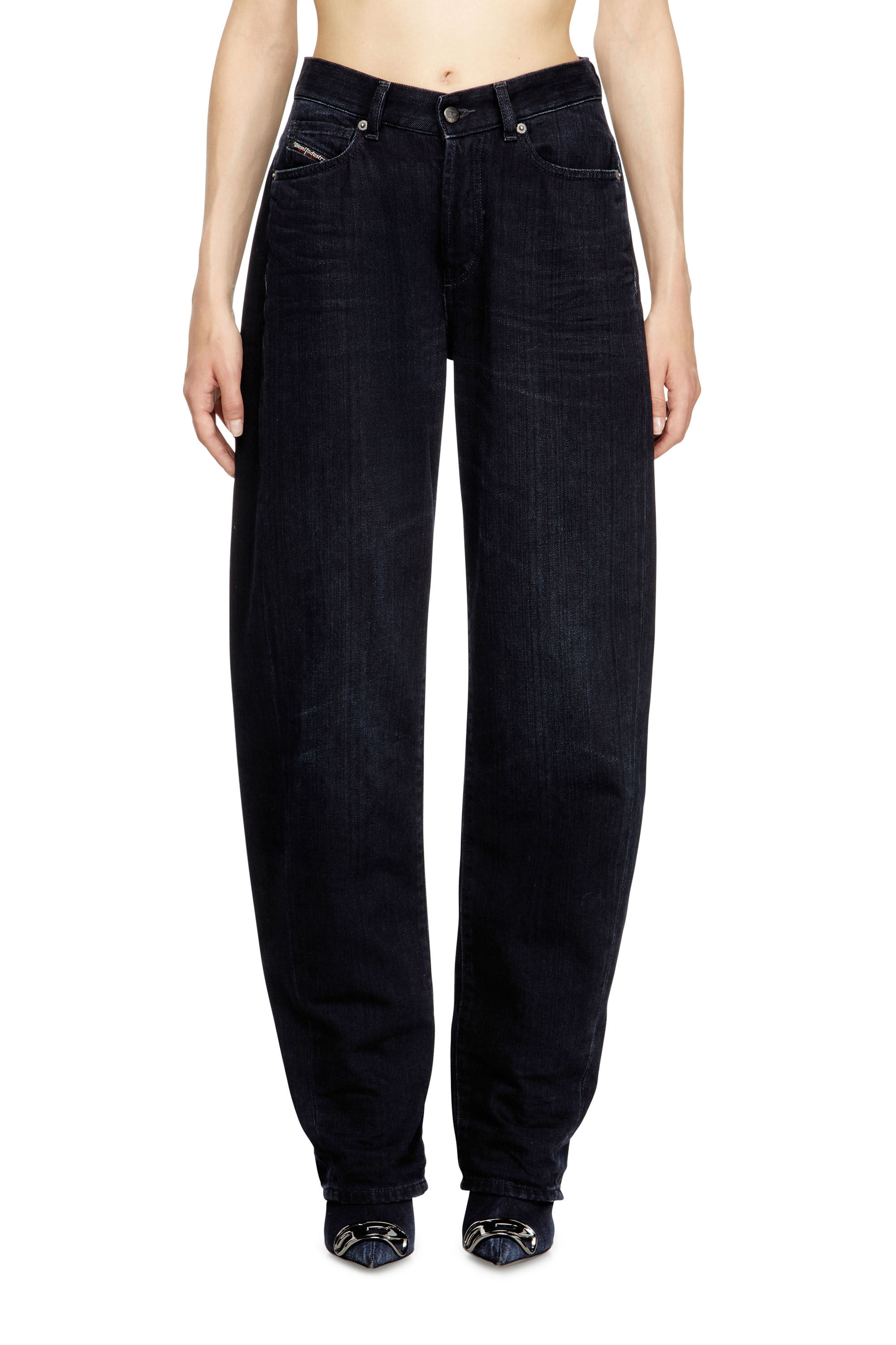 Diesel - Woman's Relaxed Jeans 1974 D-Ellz 09L54, Dark Blue - 3