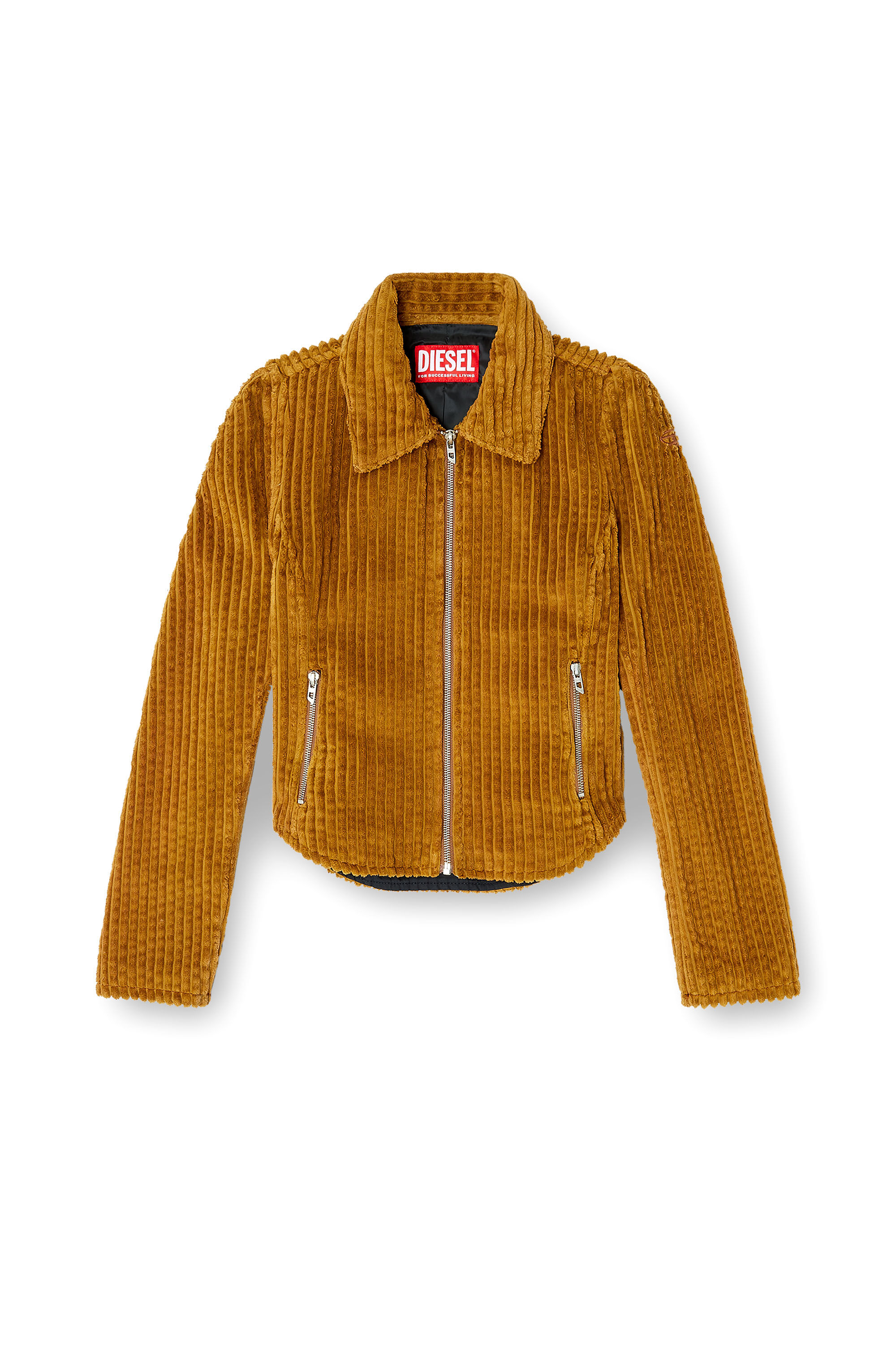 Diesel - G-ENEA, Woman's Shirt-jacket in cotton corduroy in Light Brown - 2