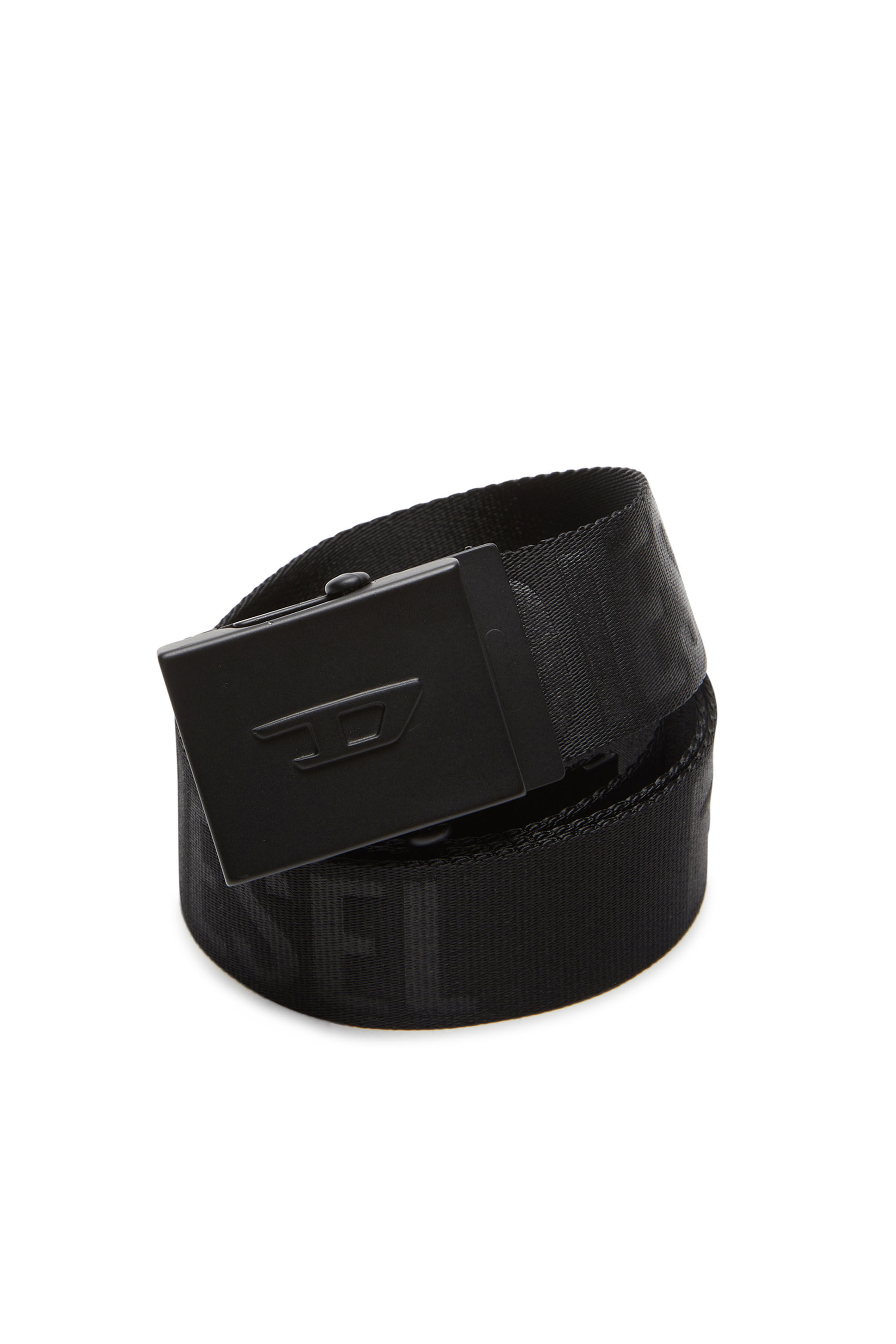 Diesel - B-DIESEL IND-TAPE, Man's Logo-debossed tape belt in Black - 3