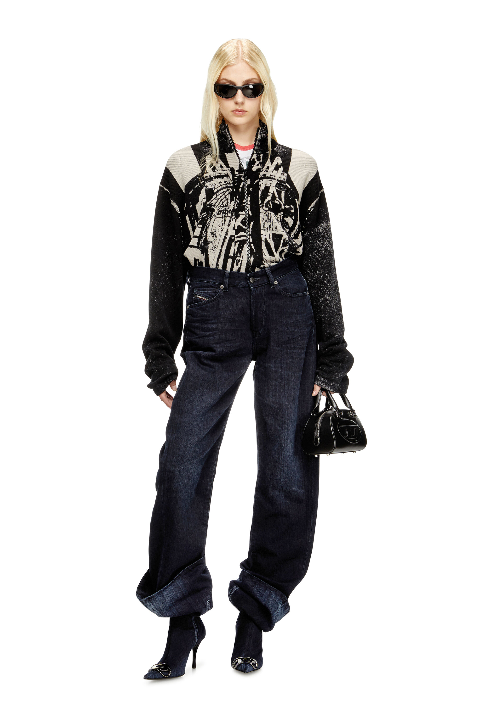 Diesel - Woman's Relaxed Jeans 1974 D-Ellz 09L54, Dark Blue - 6