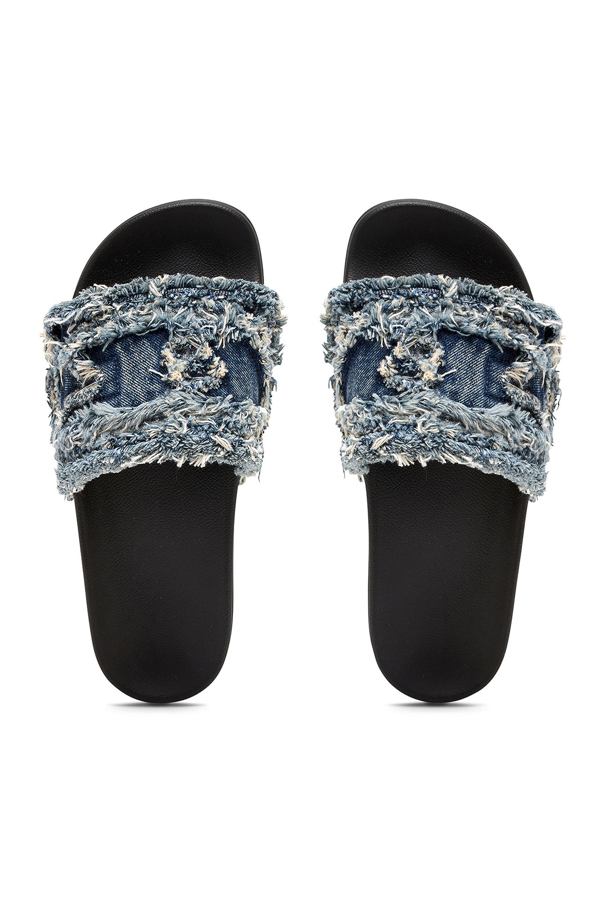 Diesel - SA-SLIDE D DENIM, Woman's Sa-Slide D-Fringed denim slides in Blue - 5