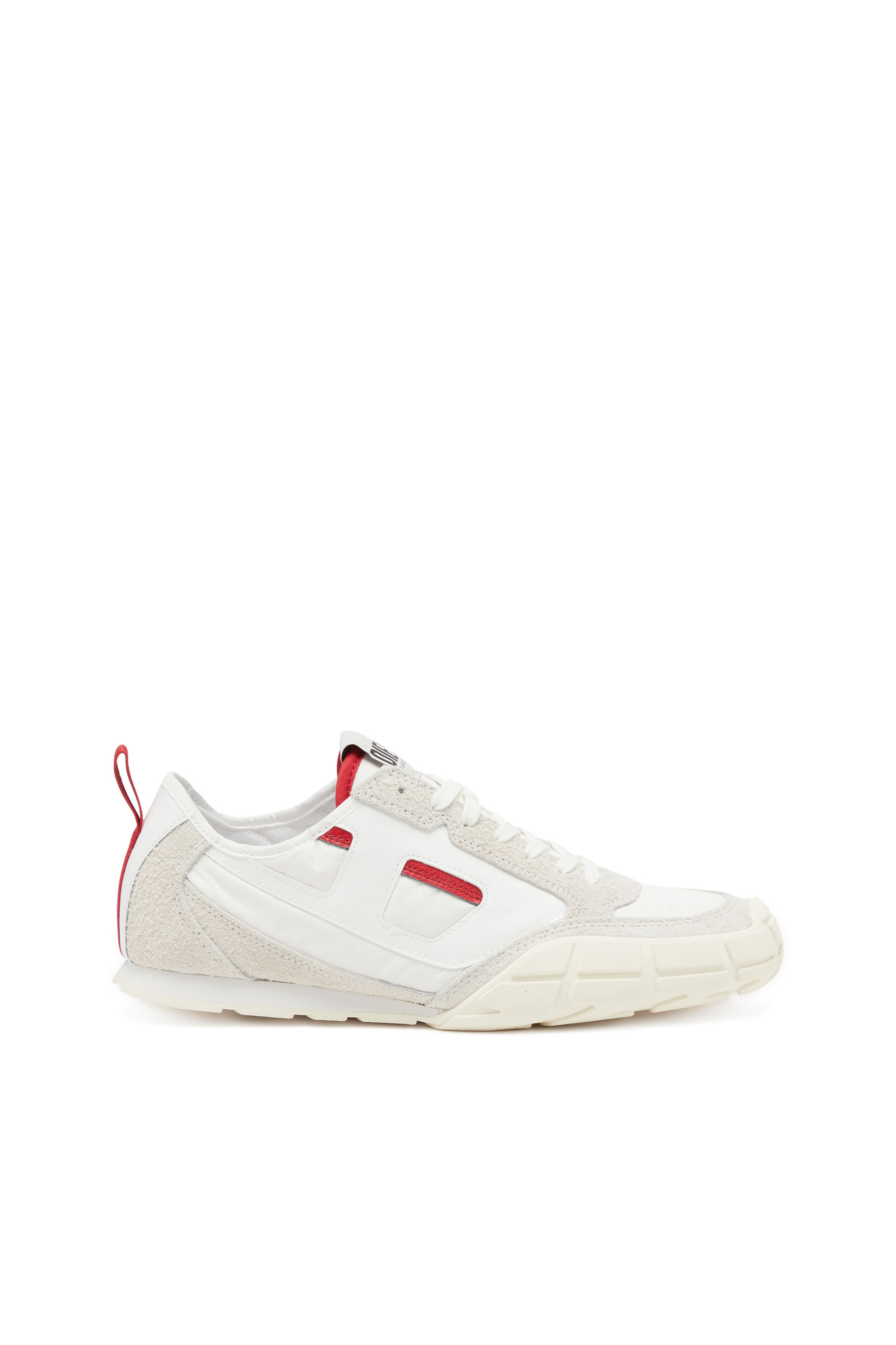 Diesel - S-PAGODHA LOW, Man's Sneakers in leather, suede and ripstop in White/Red - 2