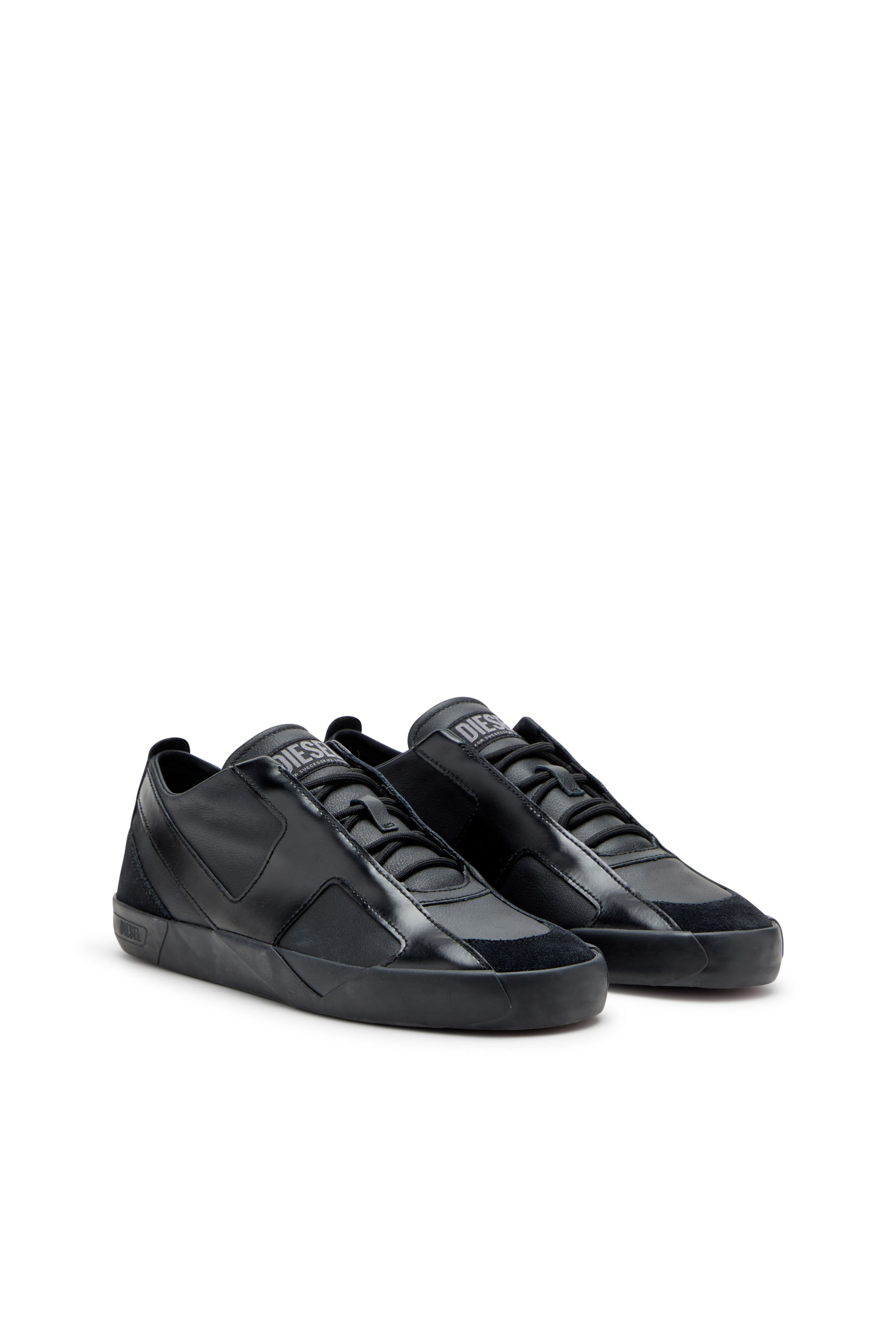 Diesel - S-SLANTE-D LOW, Man's S-Slante-D-Sneakers in suede and leather with D logo in Black - 3