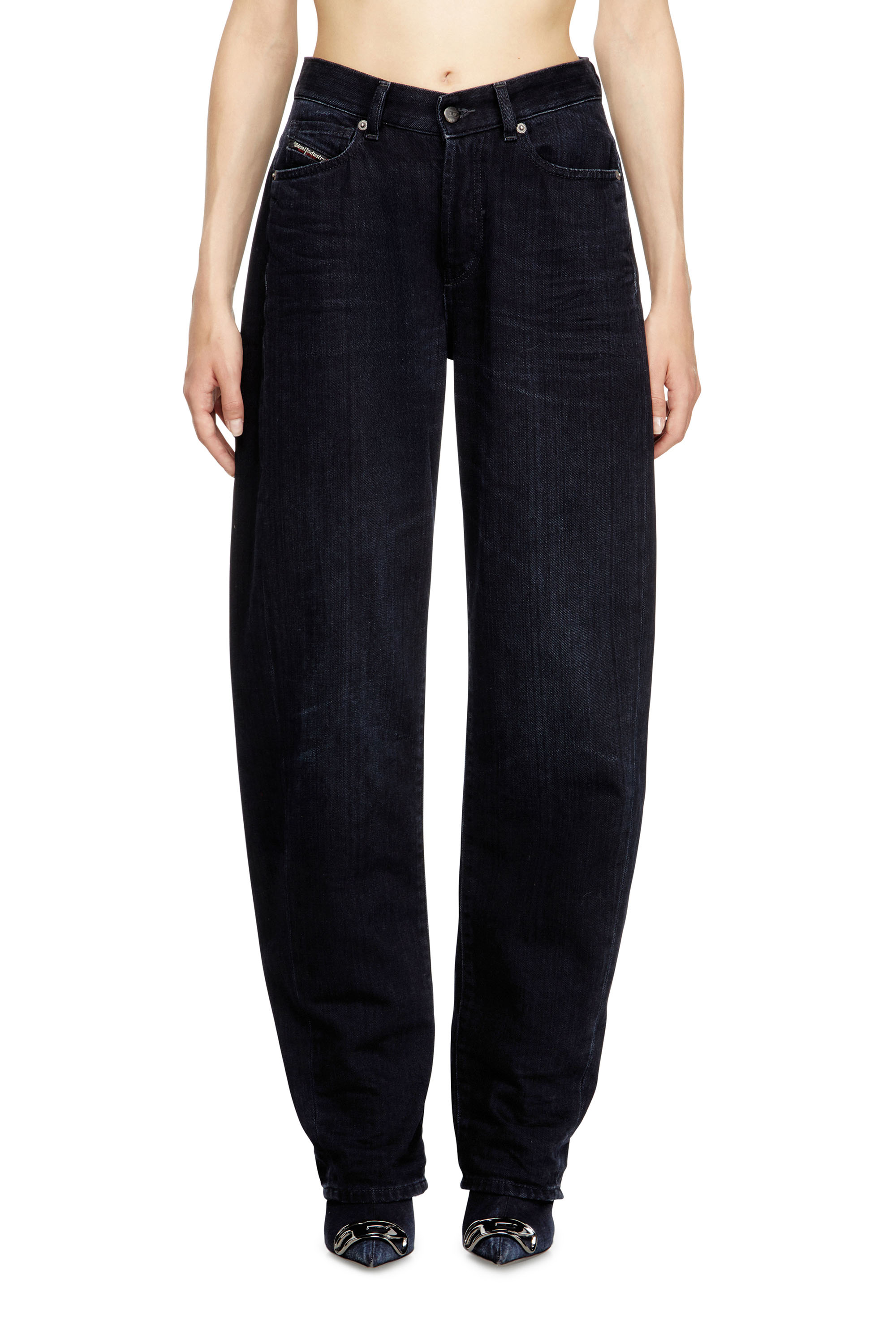 Diesel - Woman's Relaxed Jeans 1974 D-Ellz 09L54, Dark Blue - 2