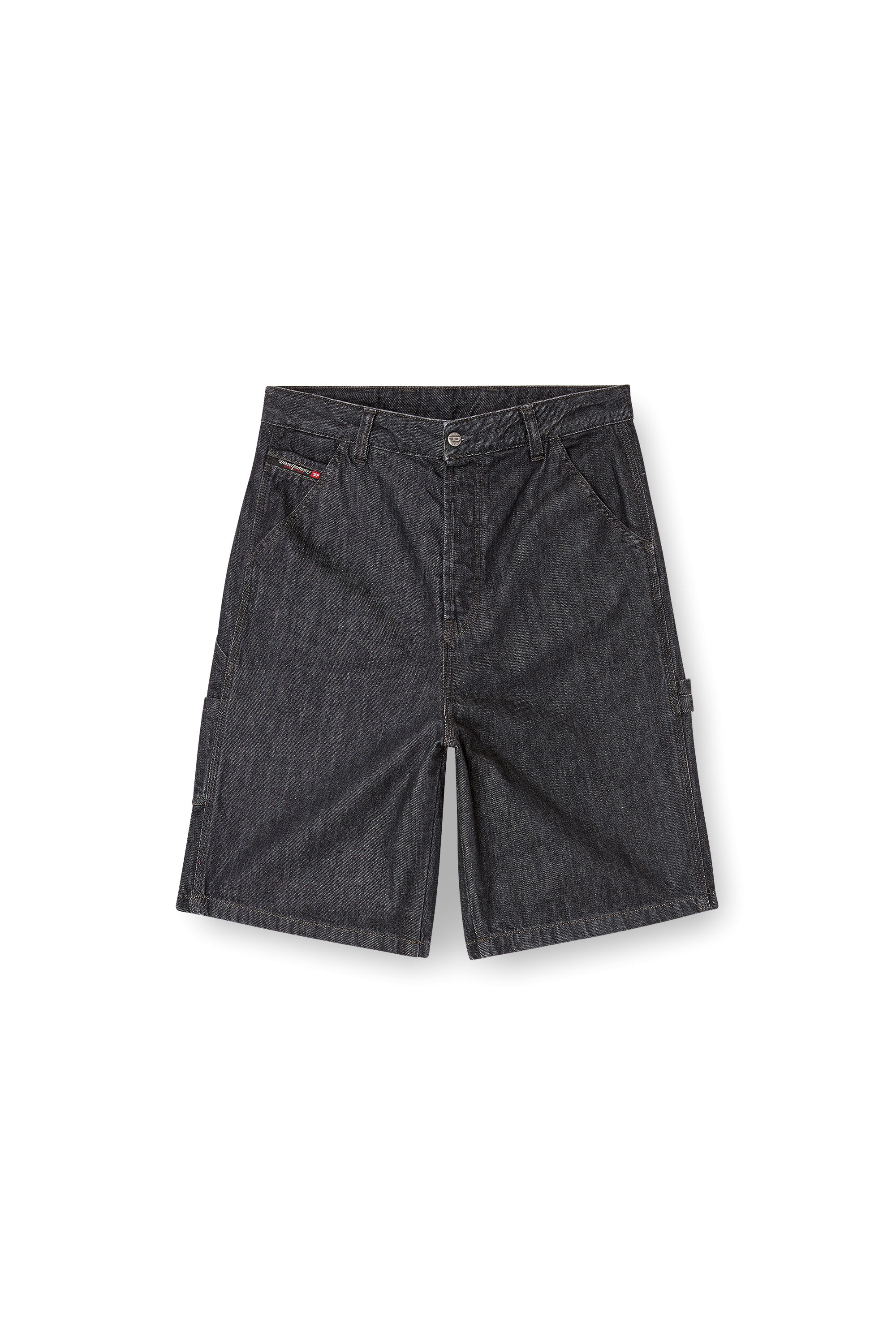 Diesel - D-LIVERY-W-SHORT, Man's Shorts in rinse-wash denim in Black - 4