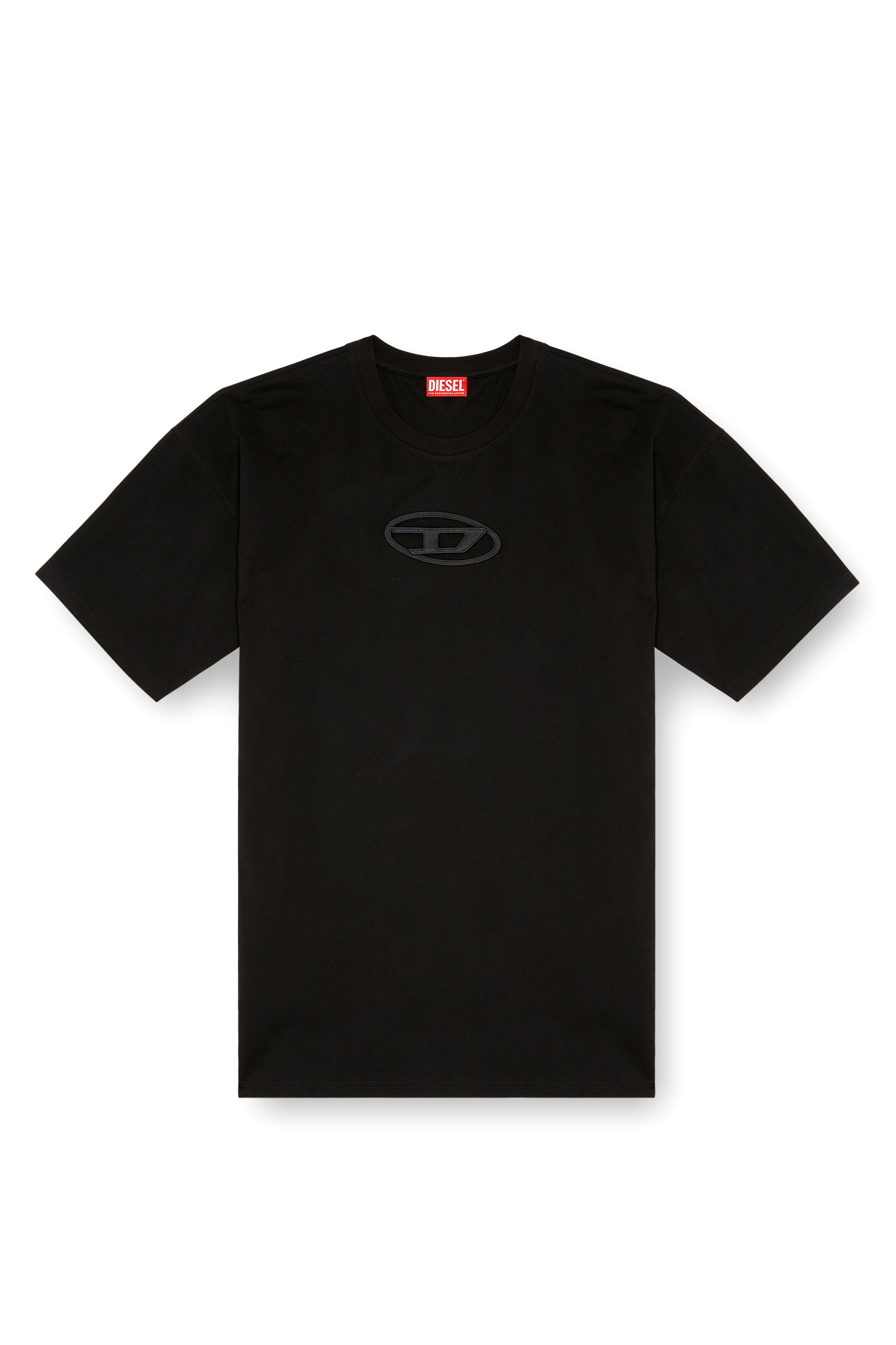 Diesel - T-BOXT-OD, Unisex's T-shirt with embroidered Oval D in Black - 4