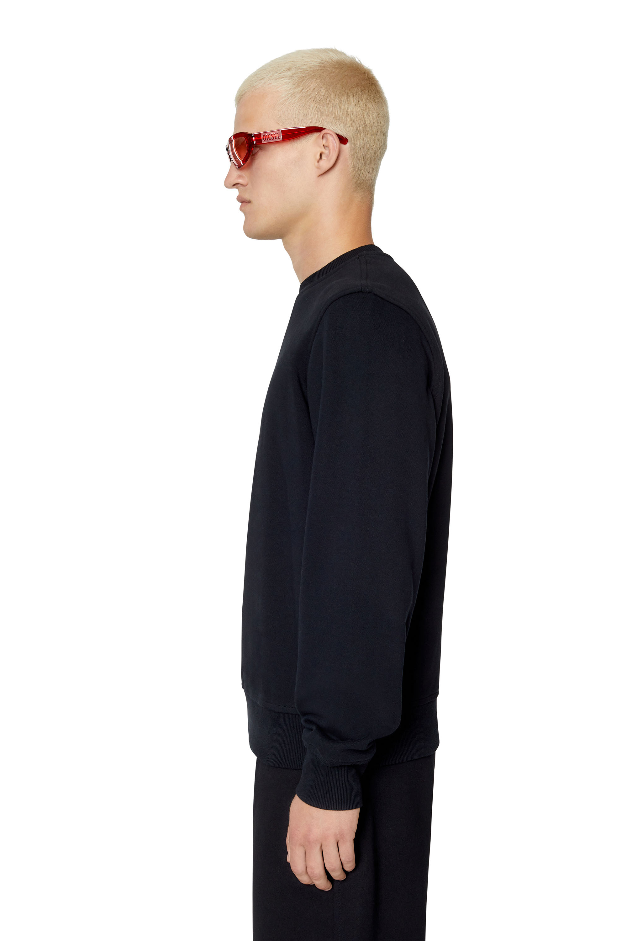 Diesel - S-GINN-D, Unisex's Sweatshirt with mini D patch in Black - 6