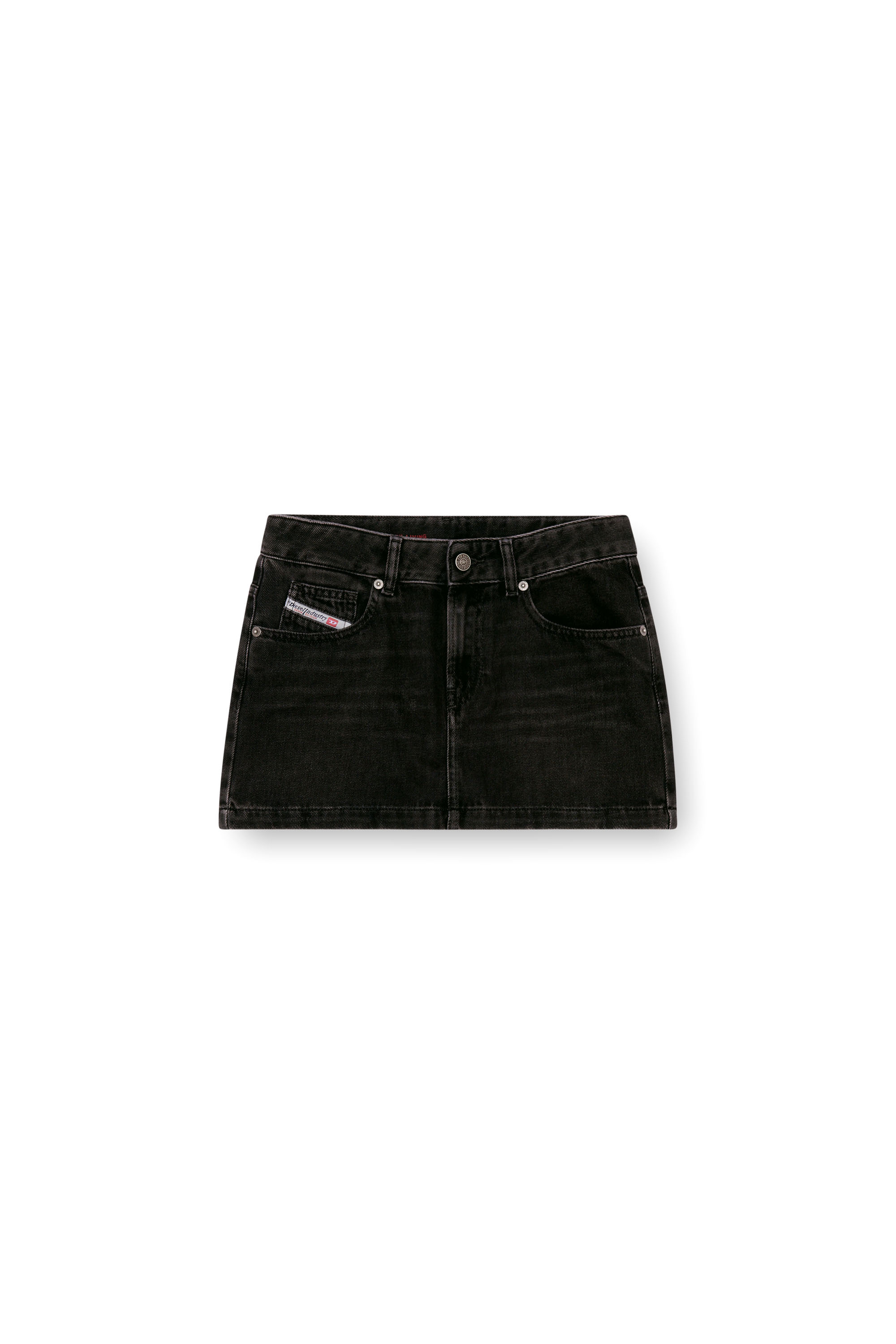 Diesel - DE-RON, Woman's Mini skirt in clean-wash denim in Black - 3