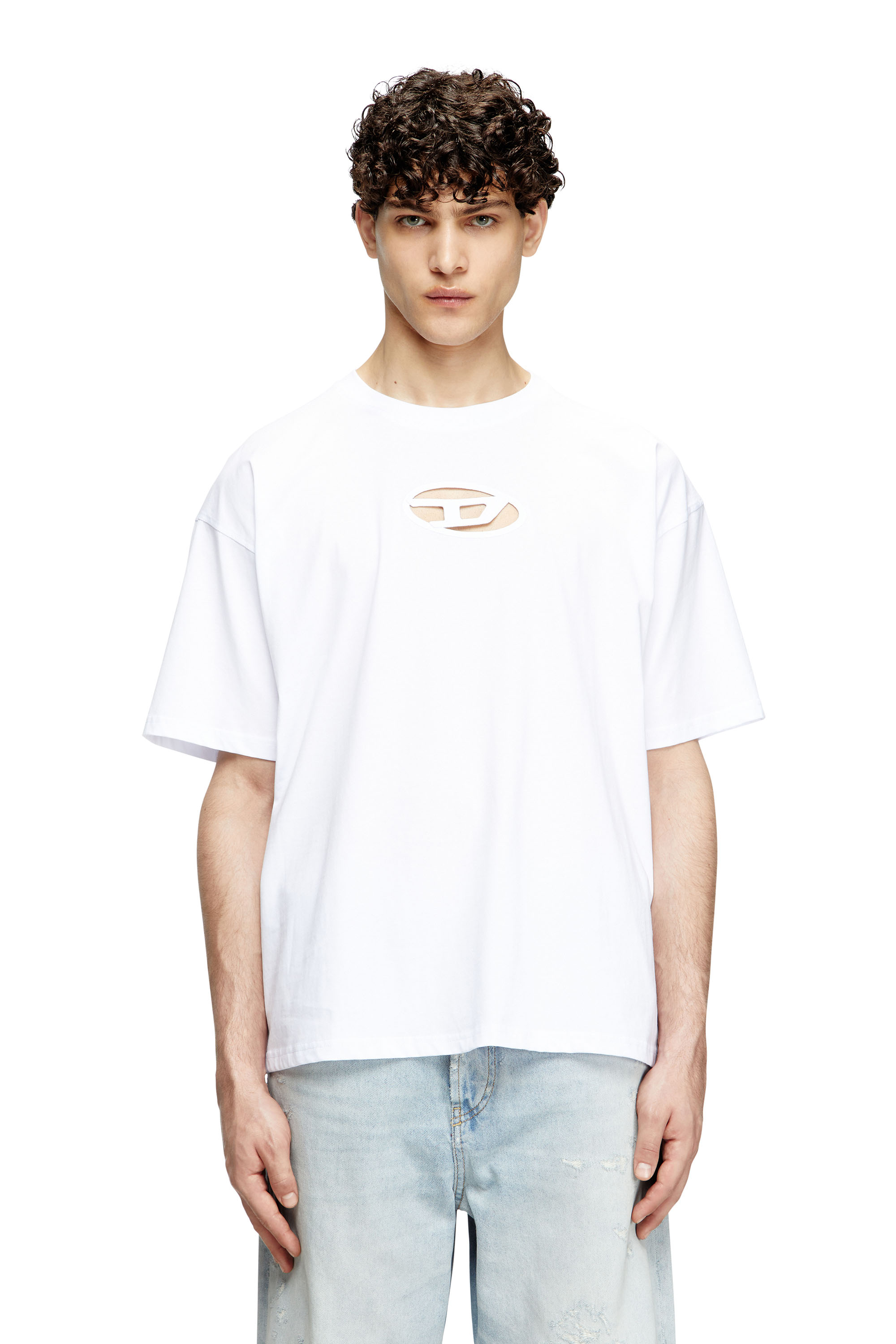 Diesel - T-BOXT-OD, Unisex's T-shirt with embroidered Oval D in White - 2