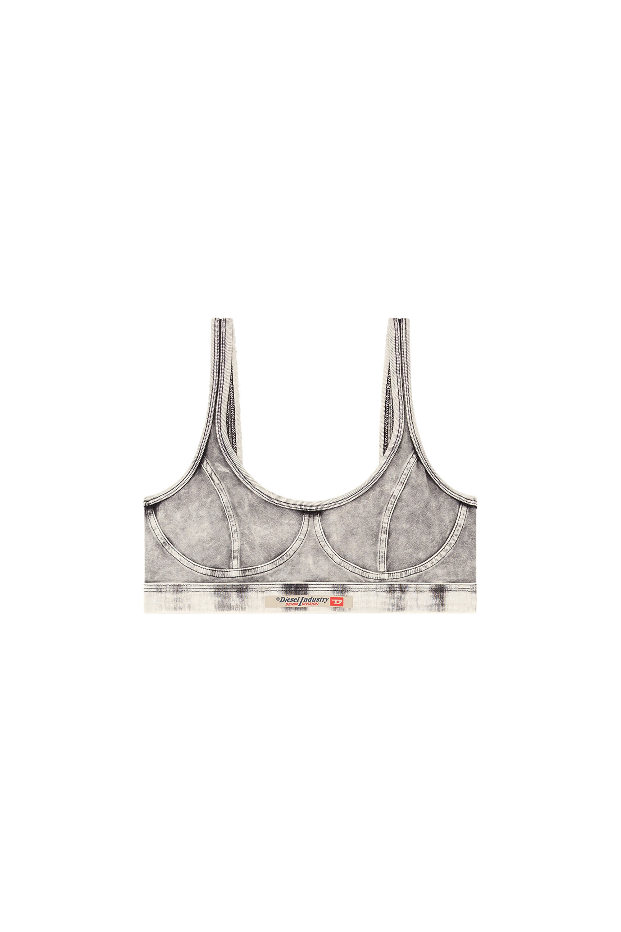 Diesel - KASSIE-DNM, Woman's Bralette in denim-effect jersey in Grey - 3