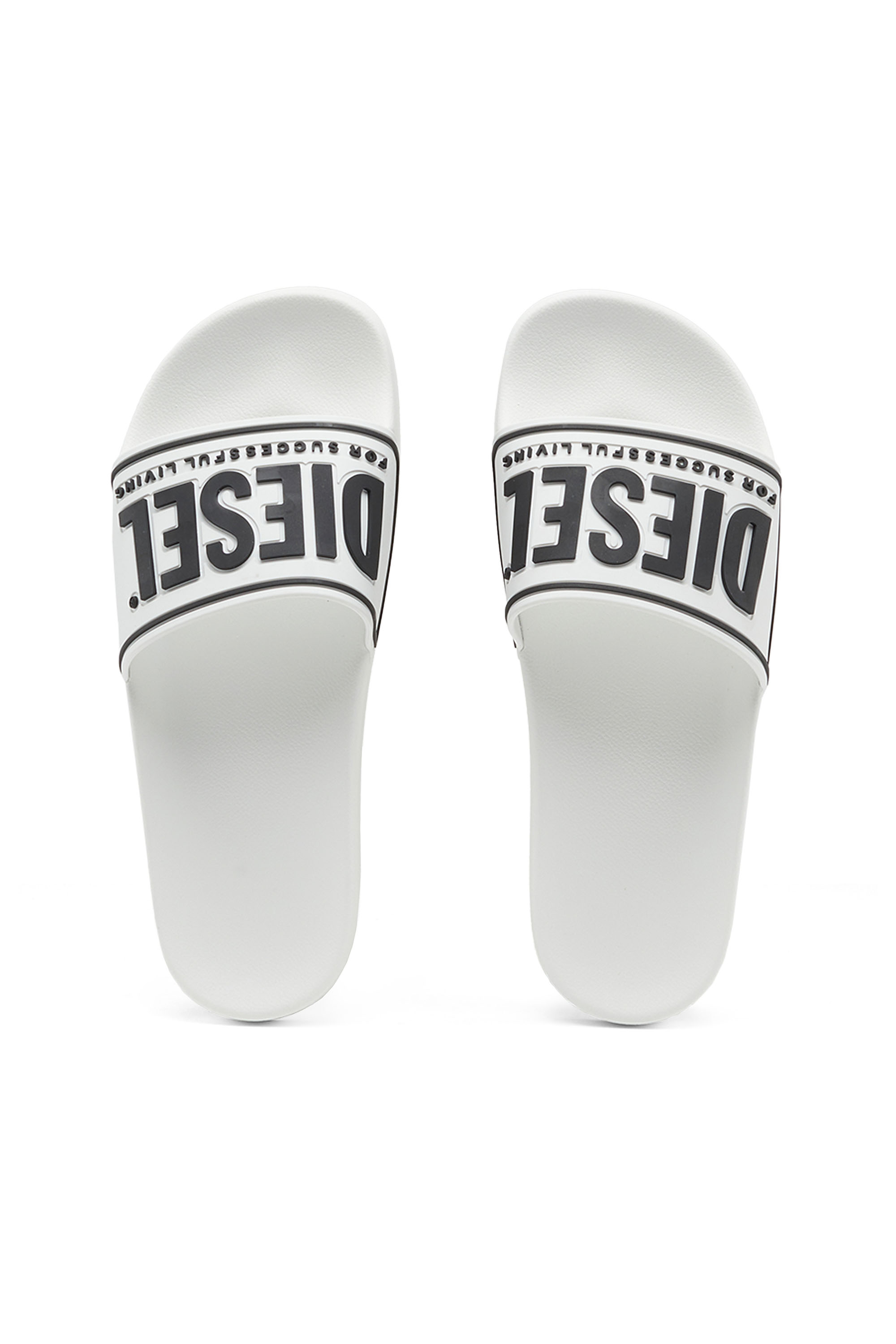 Diesel - SA-MAYEMI CC W, Woman's Sa-Mayemi-Rubber slides with embossed logo in White - 5