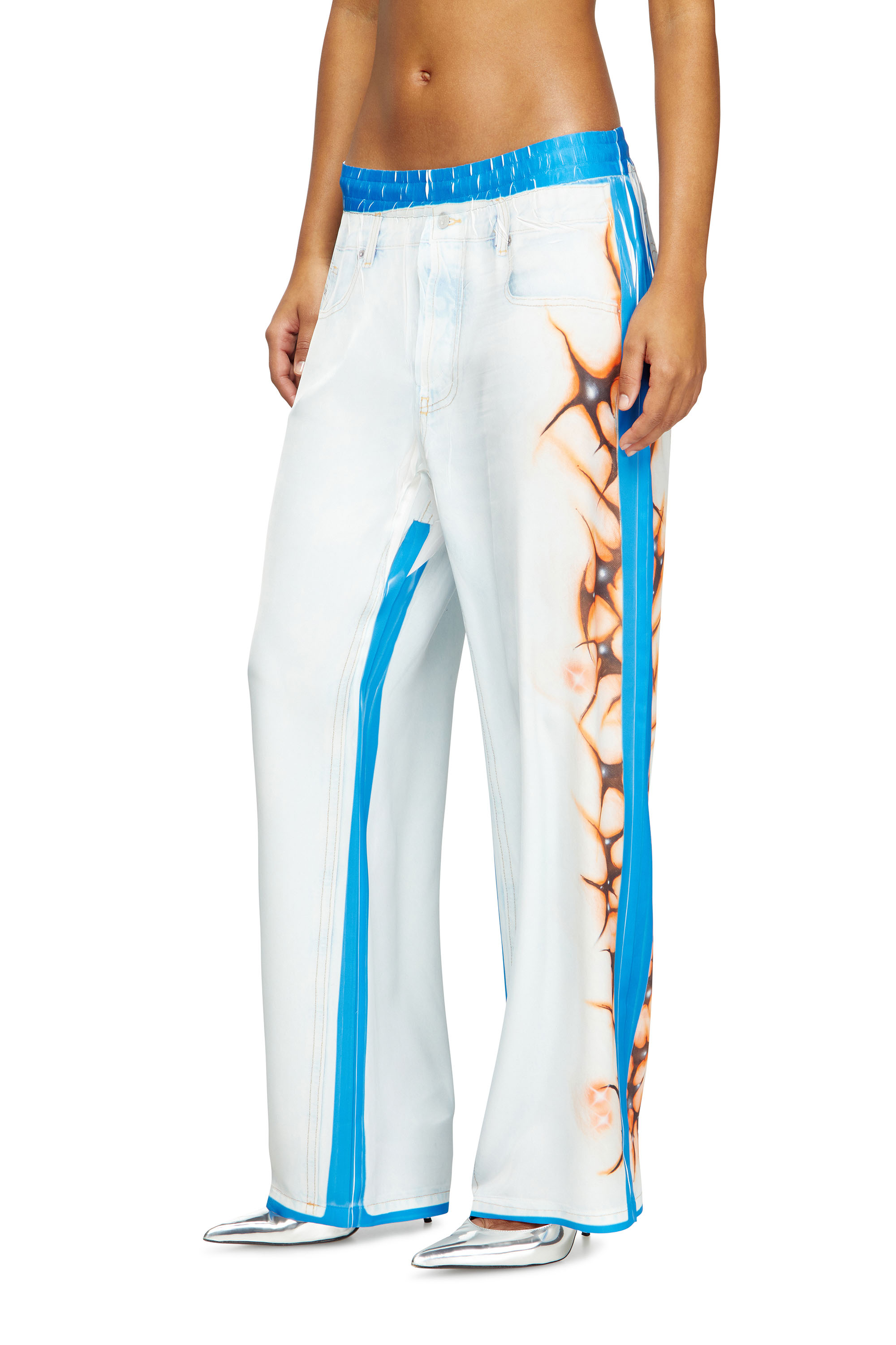 Diesel - P-AFTER-GRAFFITI-JAP, Unisex's Relaxed pant with graffiti print in Blue/White - 1