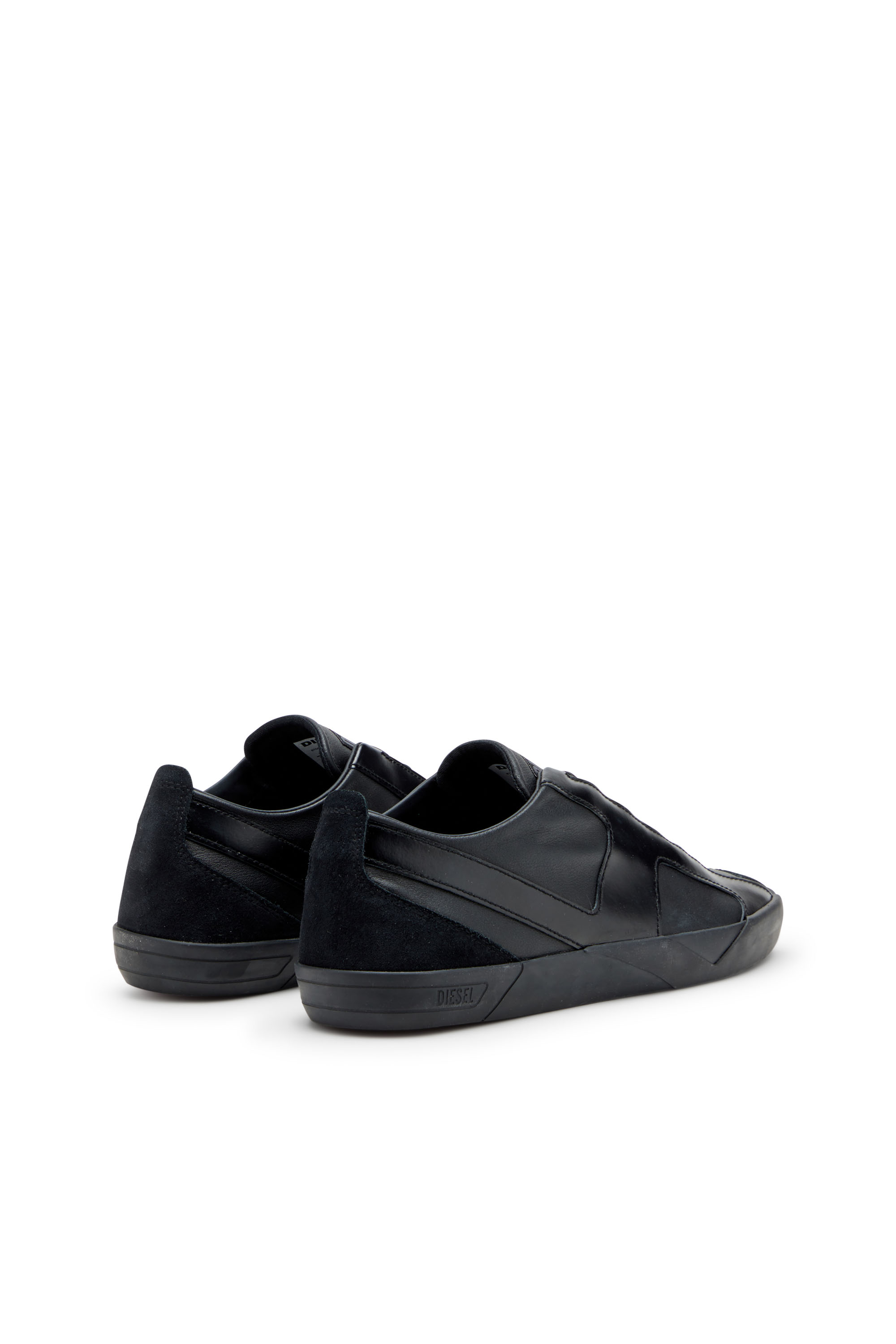 Diesel - S-SLANTE-D LOW, Man's S-Slante-D-Sneakers in suede and leather with D logo in Black - 4