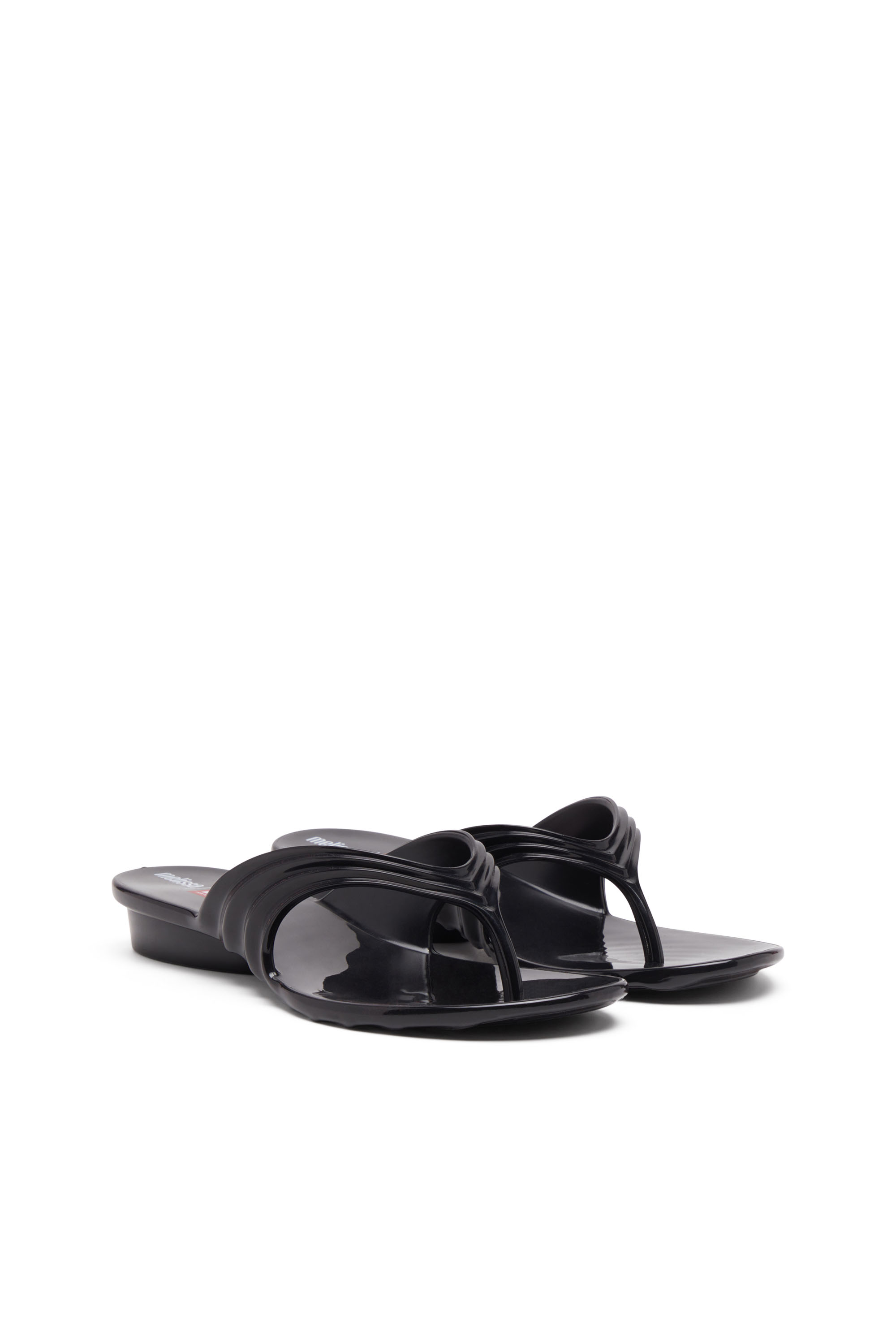 Diesel - MELISSA QUANTUM THONG, Woman's Sculptural flip-flops in Melflex® in Black - 4
