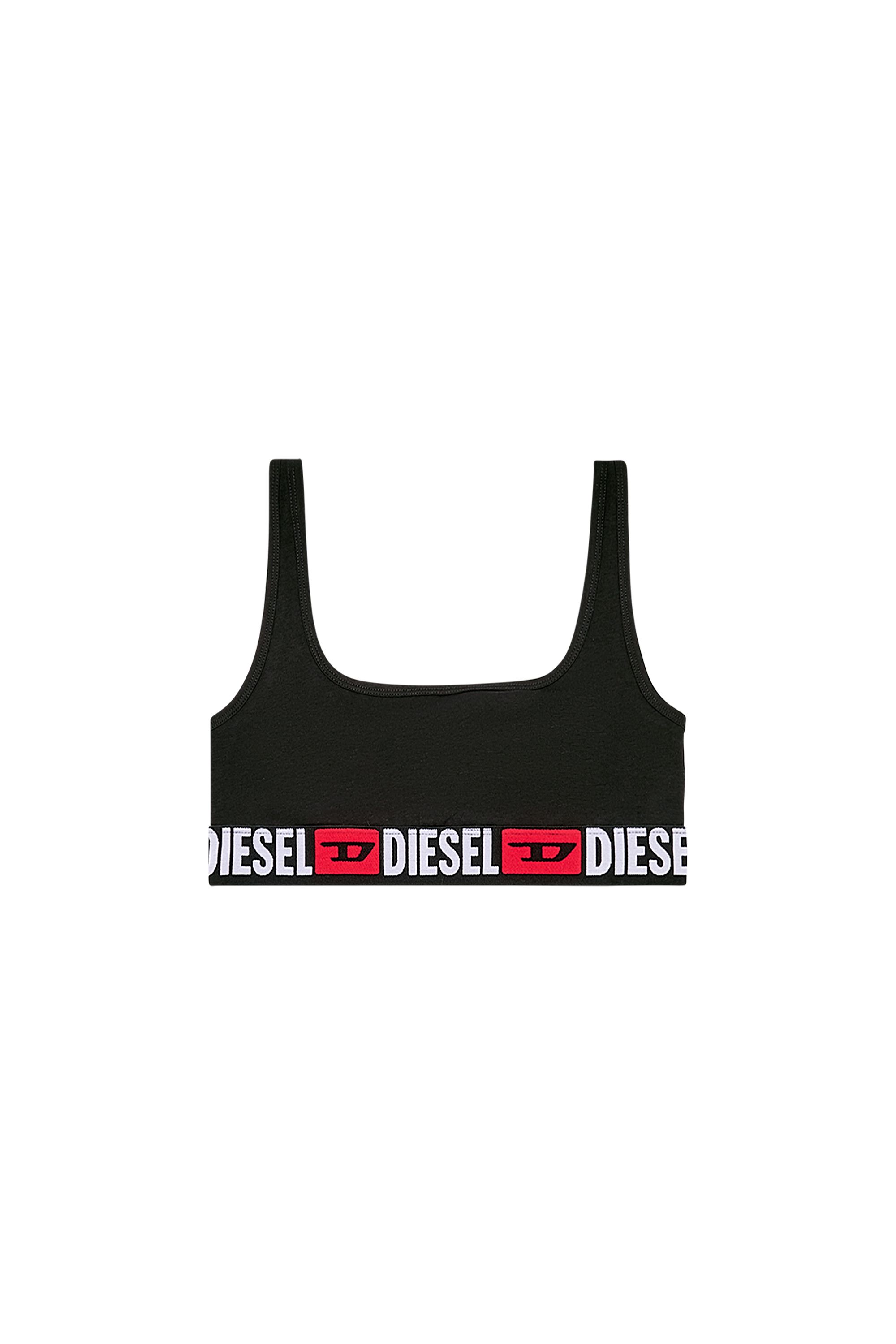 Diesel - UFSB-ORIBA, Woman's Bralette with logo band in Black - 4