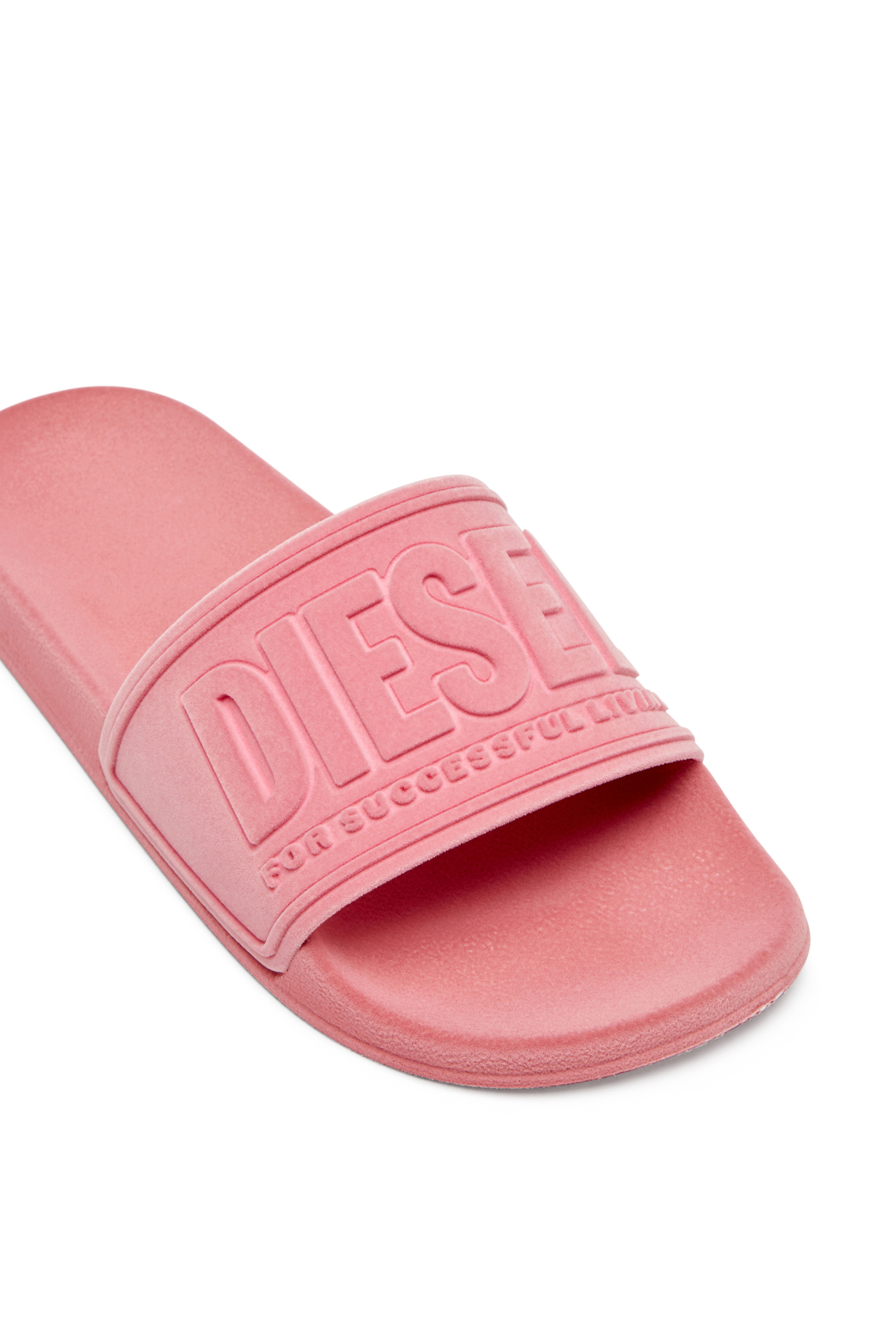 Diesel - SA-MAYEMI CC W, Woman's Sa-Mayemi-Pool slides with velvety flocking in Pink - 6