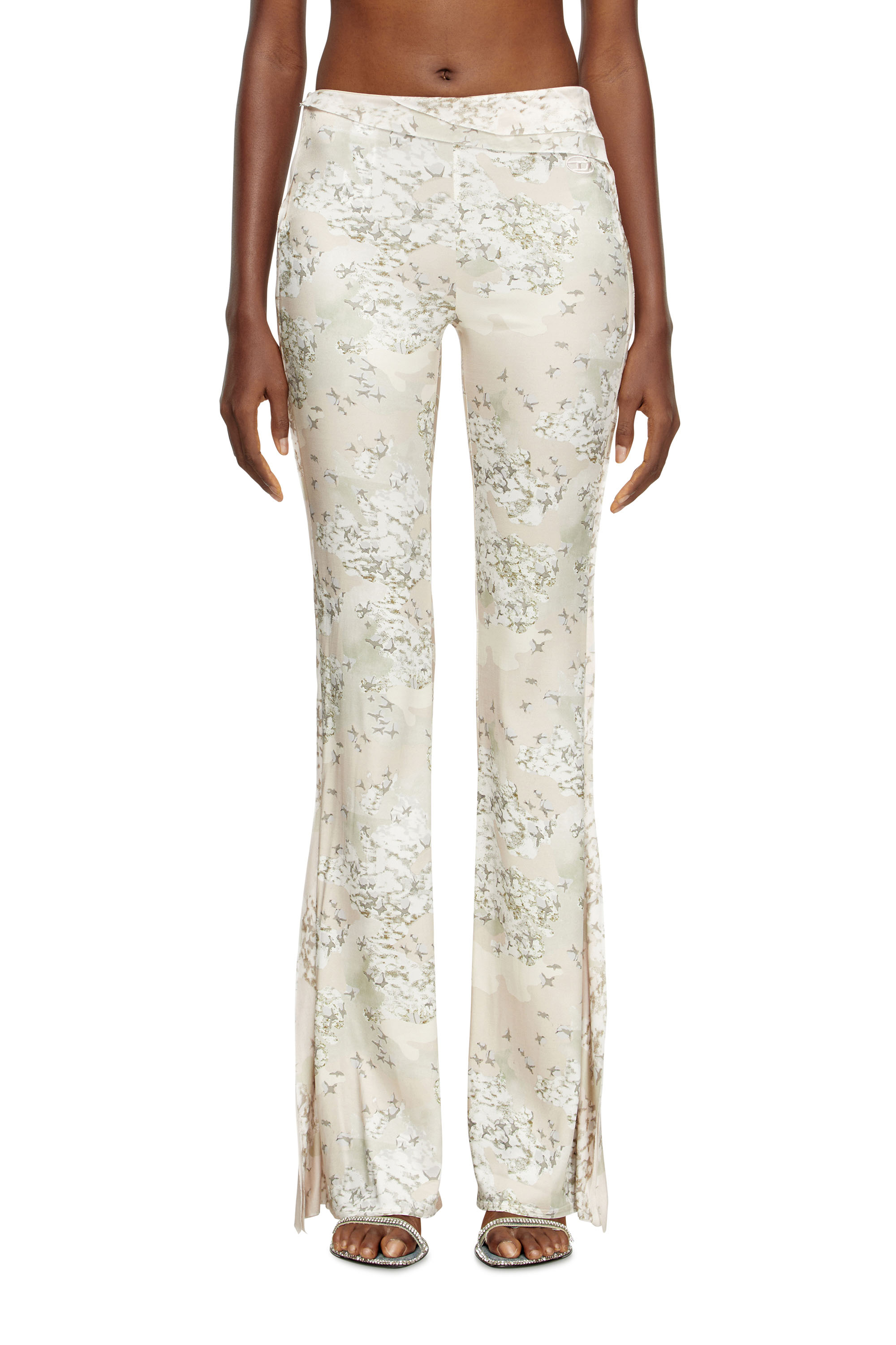 Diesel - P-AFFAL, Woman's Jazz pants with mixed camo prints in Beige - 2