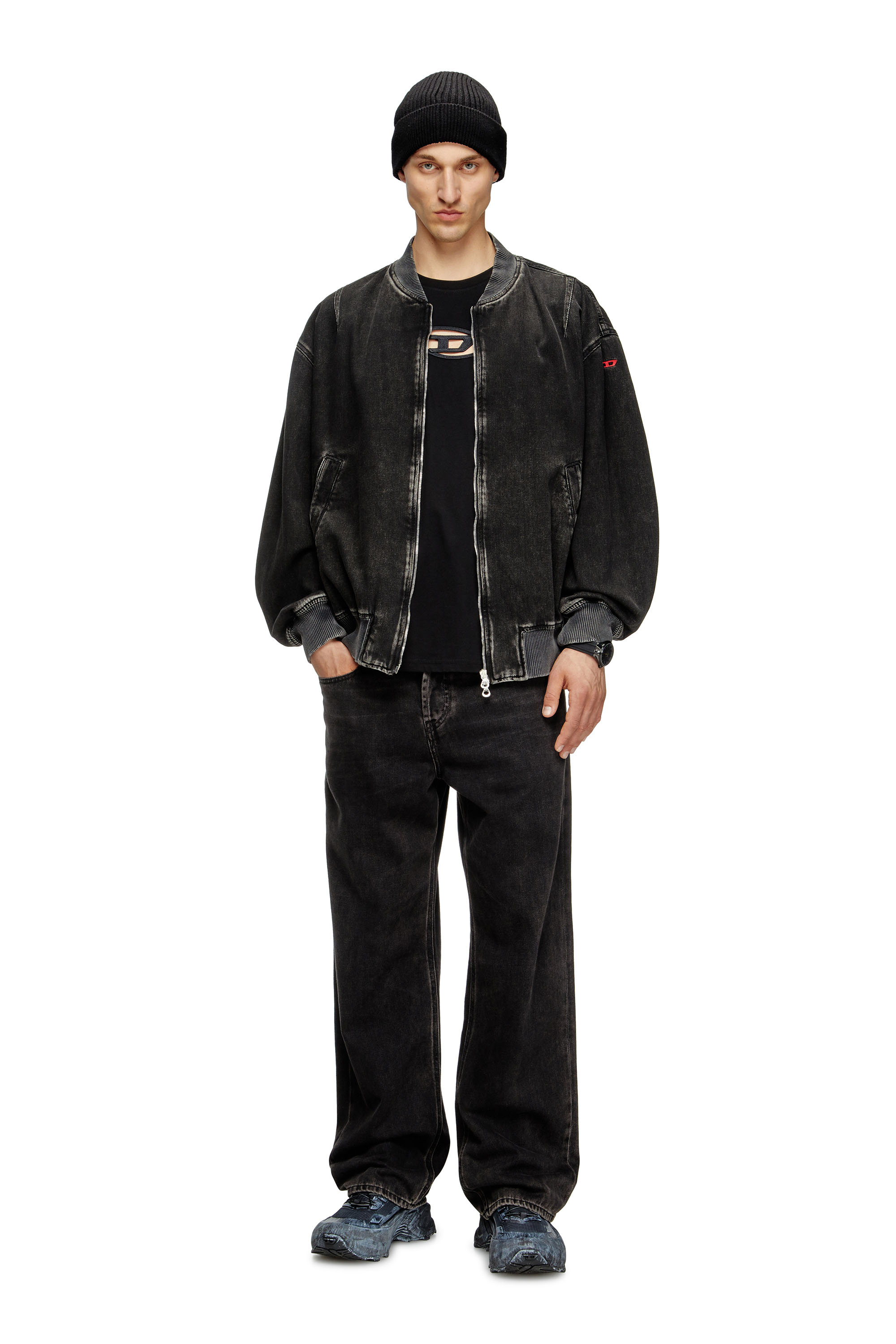 Diesel - T-BOXT-OD, Unisex's T-shirt with embroidered Oval D in Black - 3