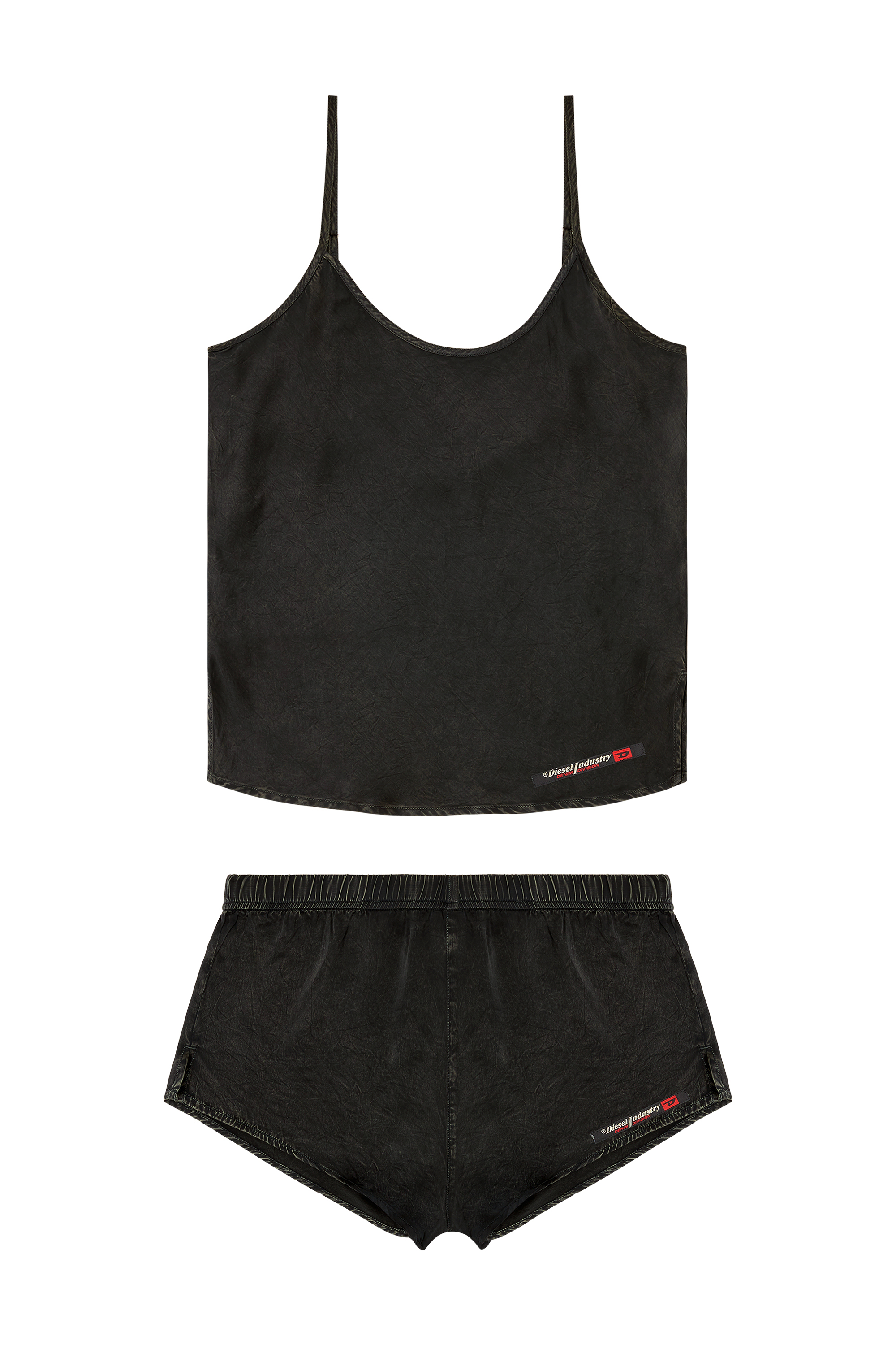 Diesel - SET-IVONE-DNM, Woman's Fluid pyjamas with denim effect in Black - 4