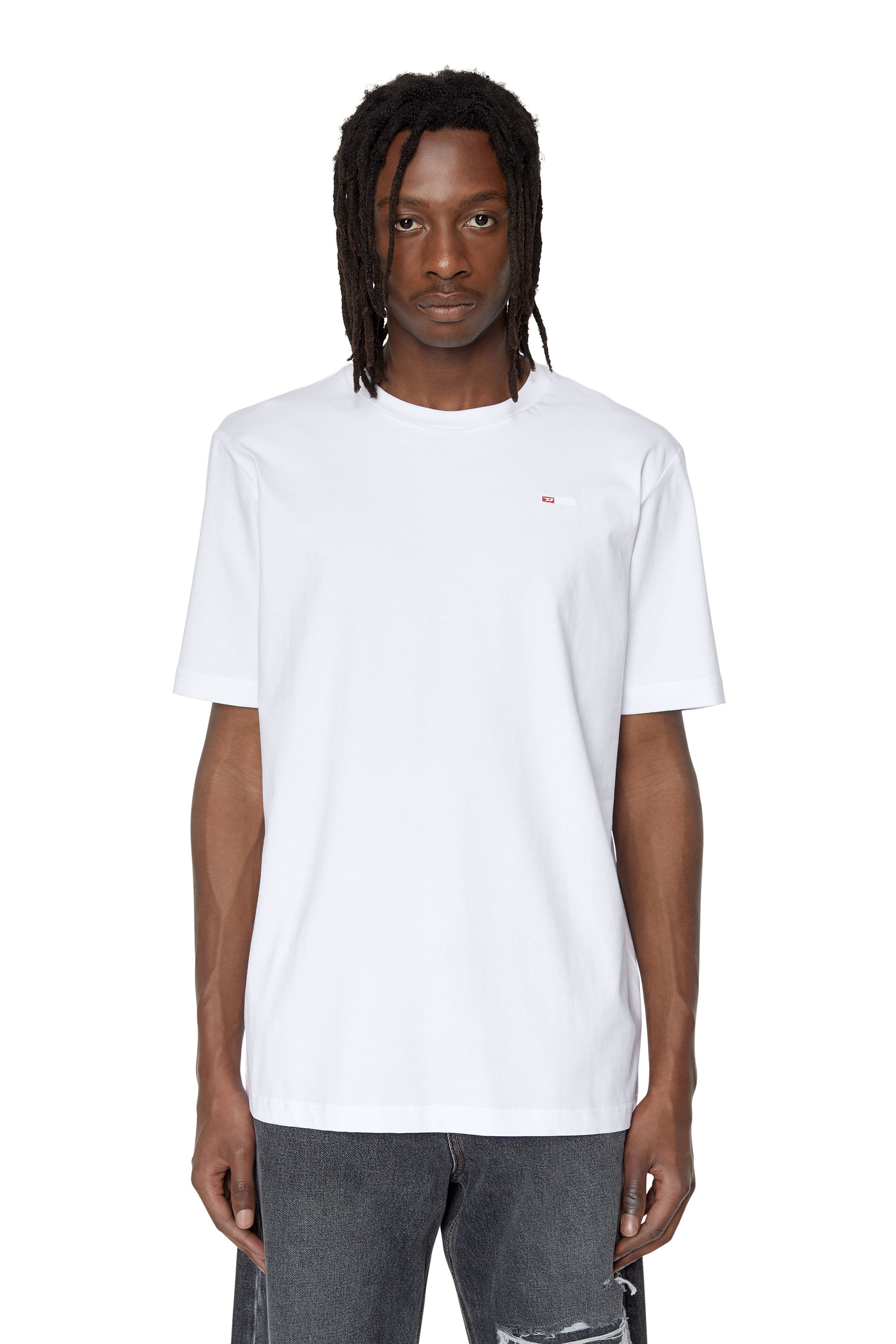 Diesel - T-JUST-MICRODIV, Man's T-shirt with micro-embroidered logo in White - 1