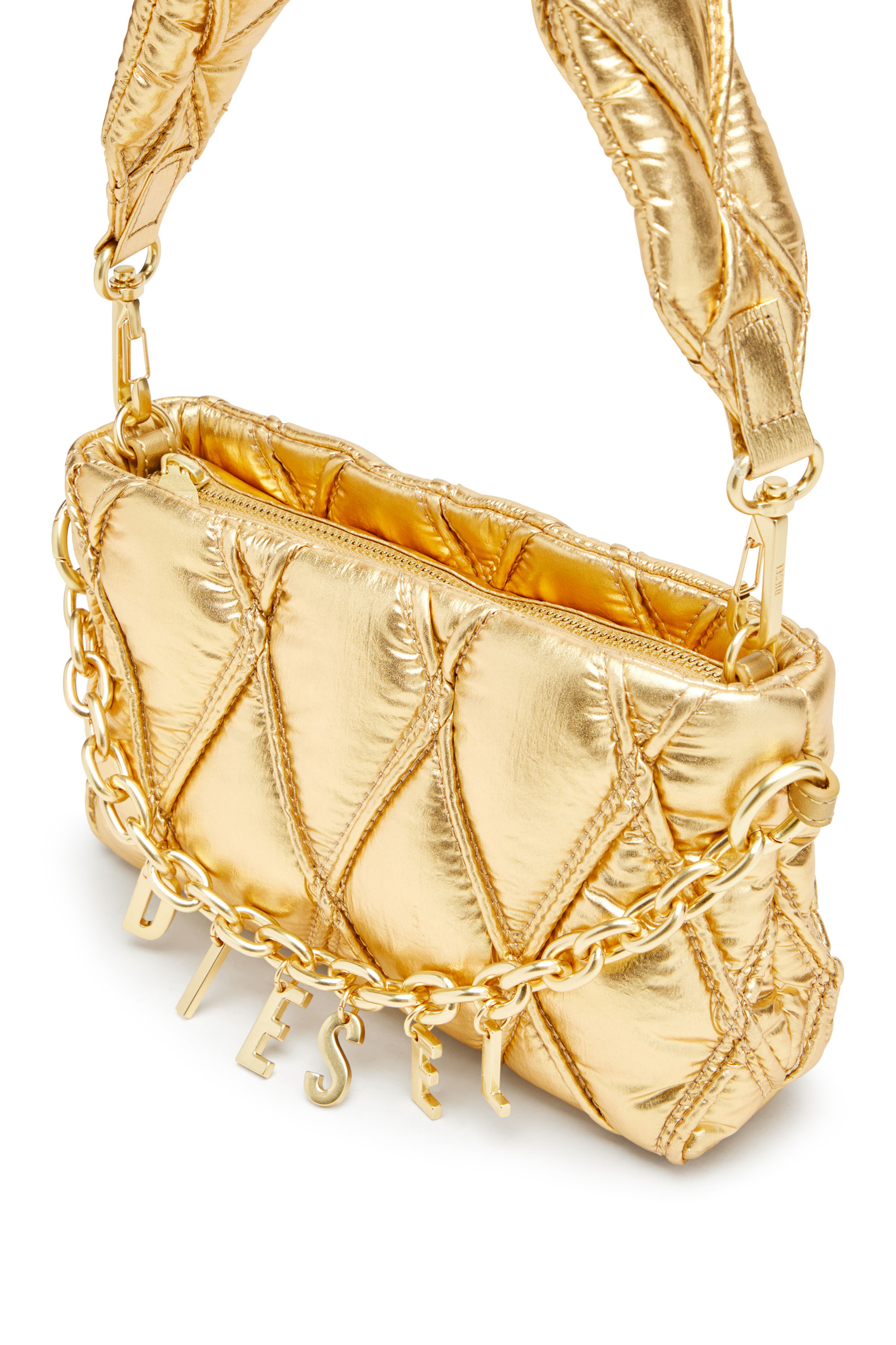 Diesel - CHARM-D POUCH, Woman's Wallet purse in metallic quilted nylon in null - 4