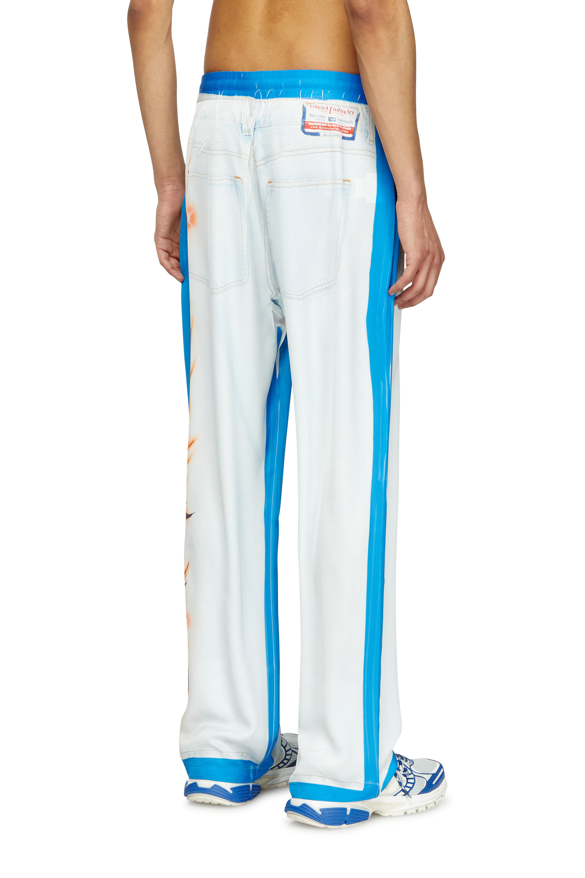 Diesel - P-AFTER-GRAFFITI-JAP, Unisex's Relaxed pant with graffiti print in Blue/White - 5