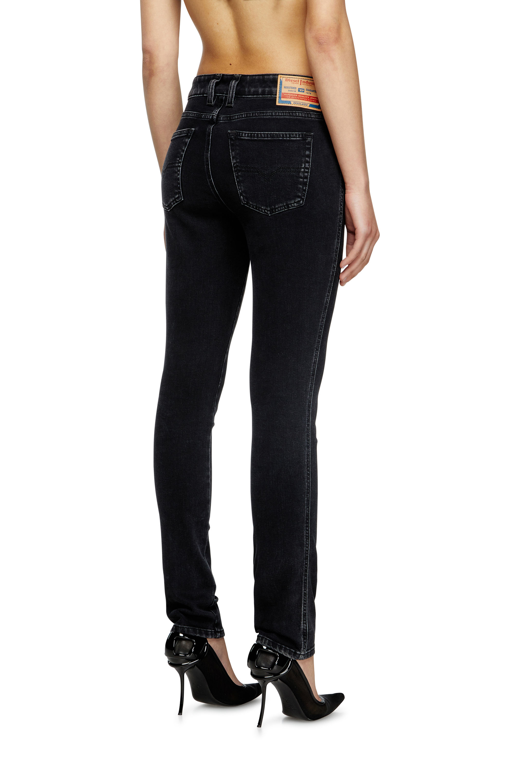 Diesel - Woman's Slim Jeans 1992 D-Jiann 09M69, Black/Dark grey - 3